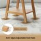 20 Inch Teak Wood Bath Stool with Storage Shelf and Adjustable Foot Pads